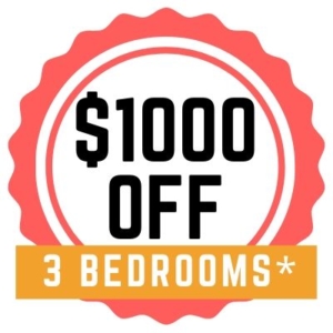 3 bedrooms get $1000 off
