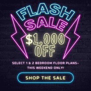 flash sale $1000 off on select homes this weekend only