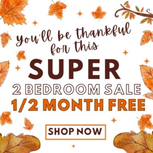 2 bedroom 1/2 month free sale